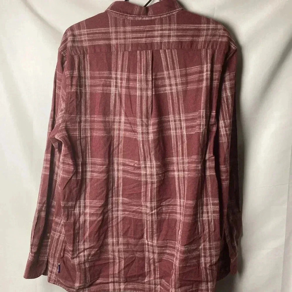 NWT ROWN MENS SIZE LARGE MUTED MAROON PLAID SOFT FLANNEL SHIRT BUTTON FRONT - Picture 12 of 13